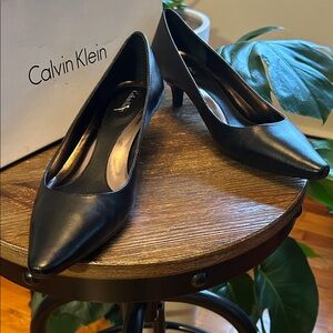 Calvin Klein Black Leather Heels